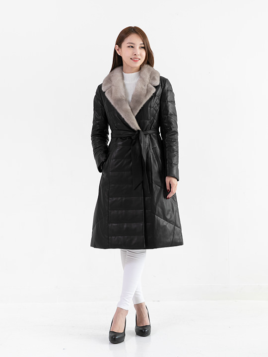 羊革コート 韓国の革専門店購入13万円 - ロングコート
